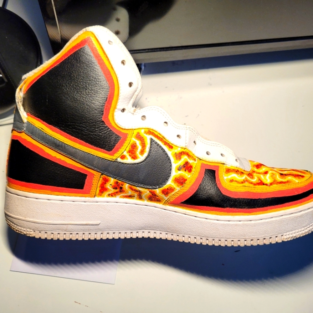 Custom "LAVA FLOW" Air Force 1s